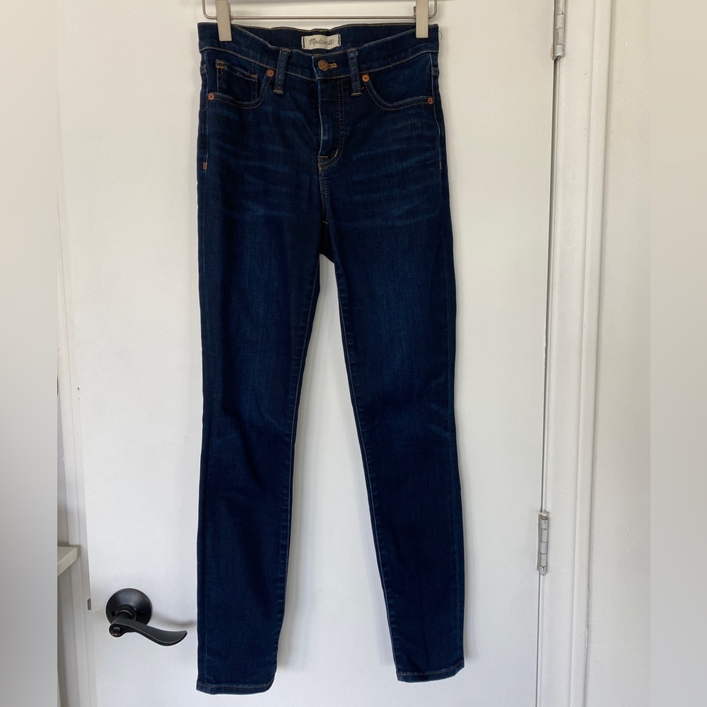 Madewell High Rise Dark Wash Skinny Jeans